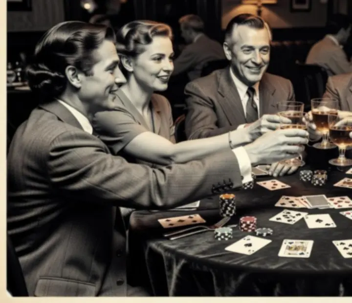 Halftone still of a shared table mid-evening